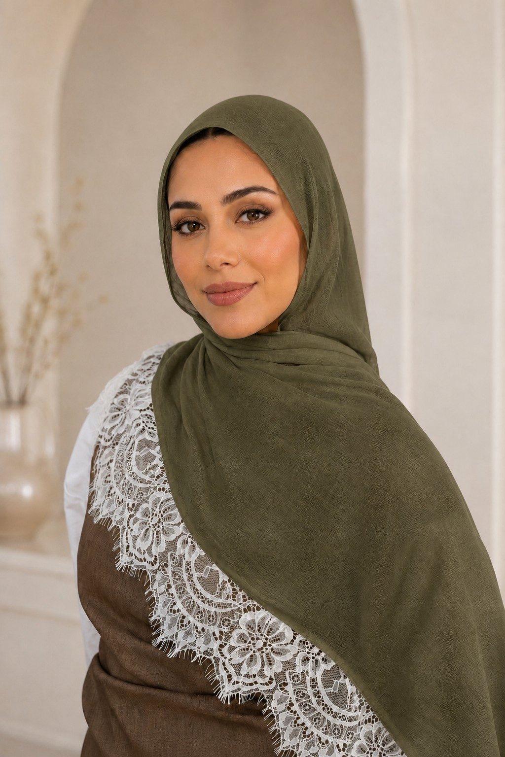 Modal Lace-Edge Hijab wholesale manufacturer China detail