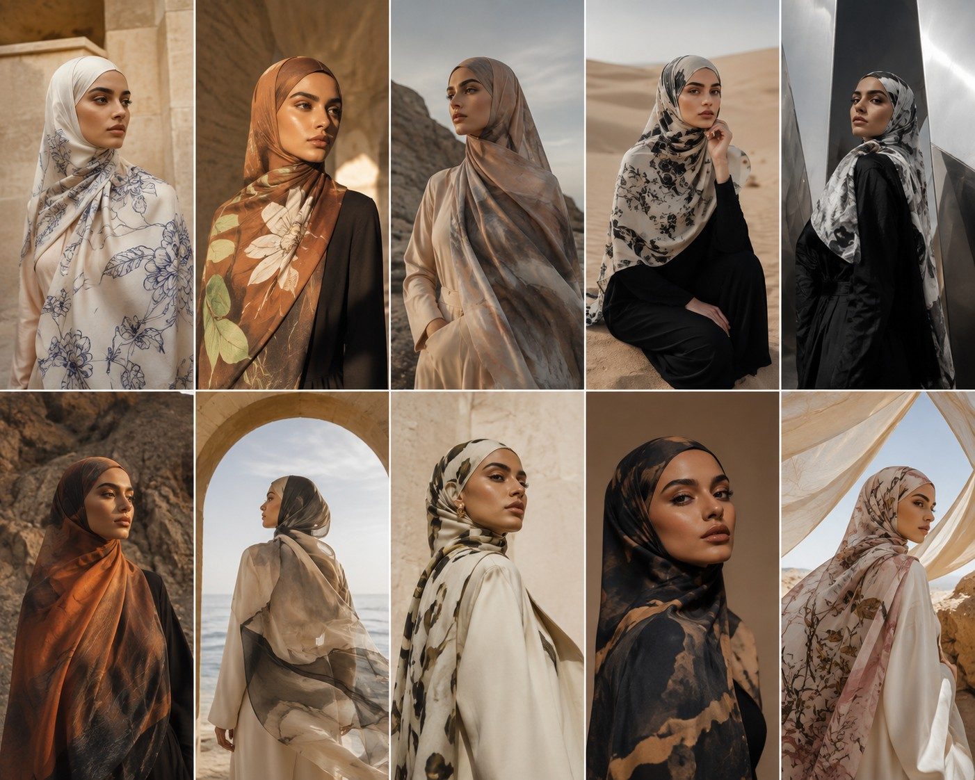 hijab custom print design range OEM ODM digital print catalog