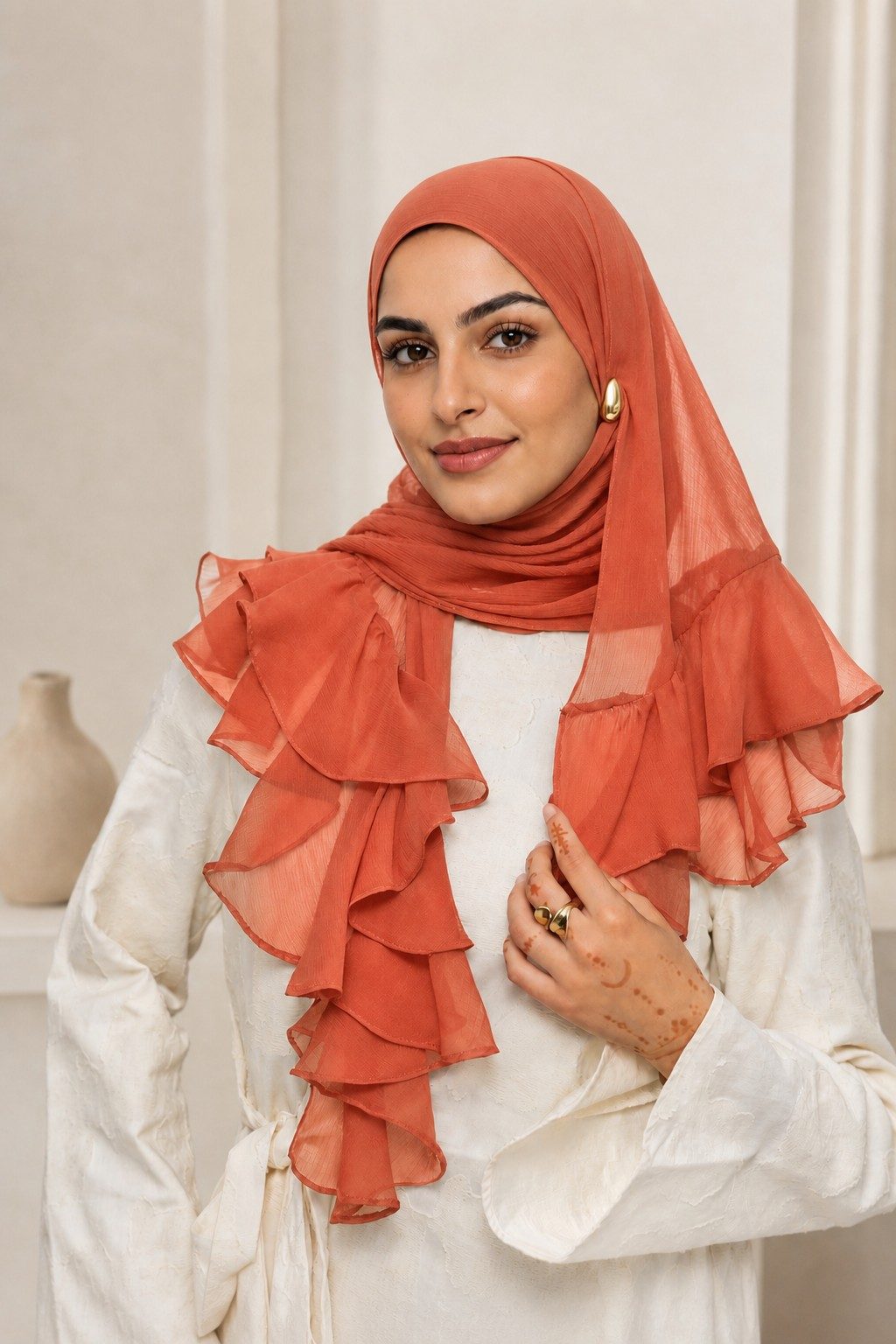 Modal Ruffle Hijab wholesale manufacturer China detail