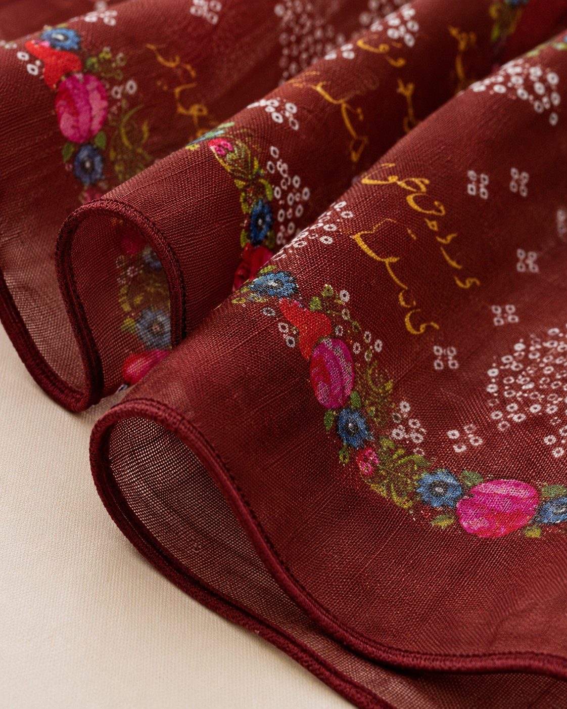 30s Print Modal Bandhani Floral Border Hijab wholesale manufacturer China detail