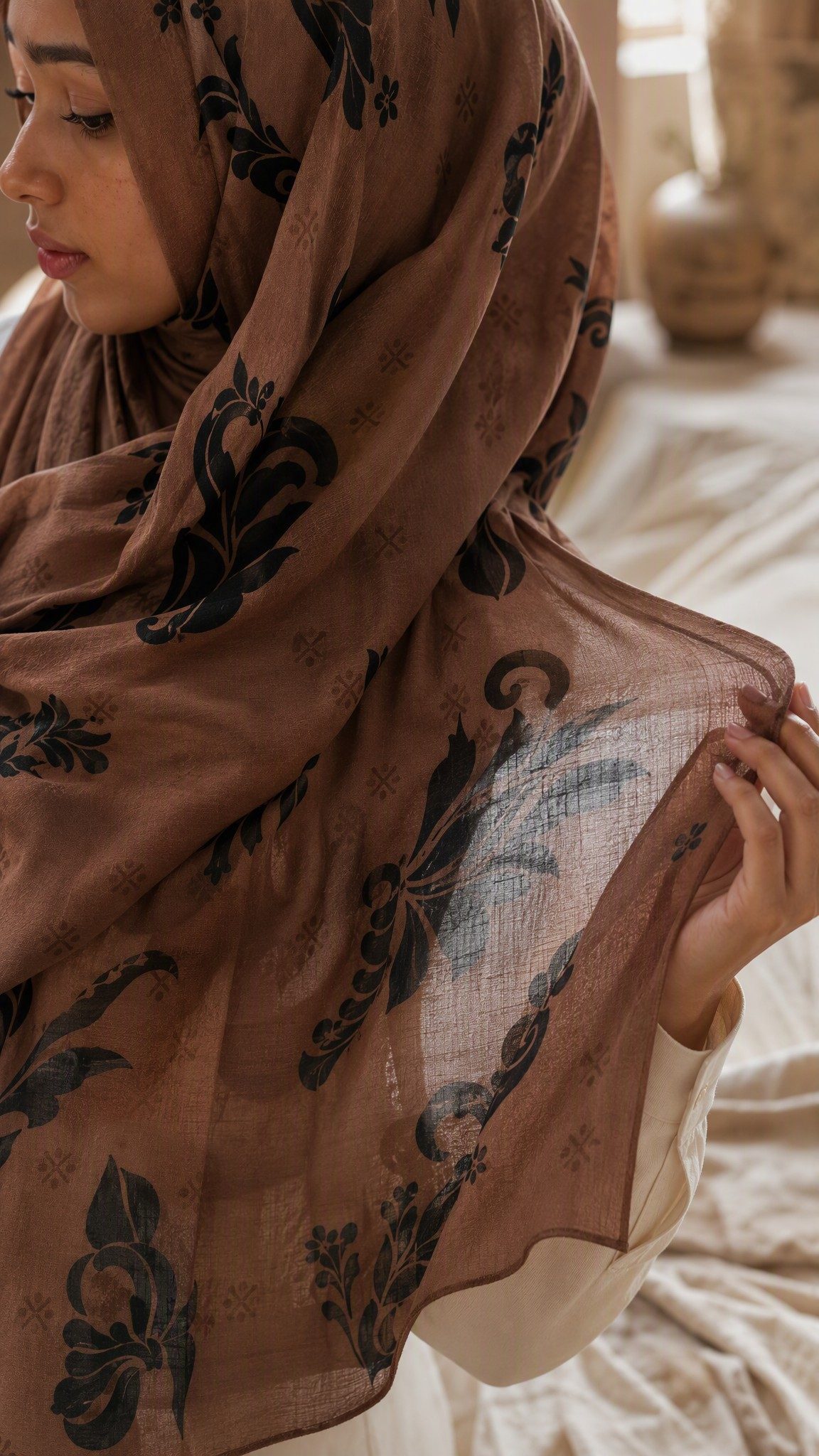 30s Modal Baroque Floral Print Hijab wholesale manufacturer China detail