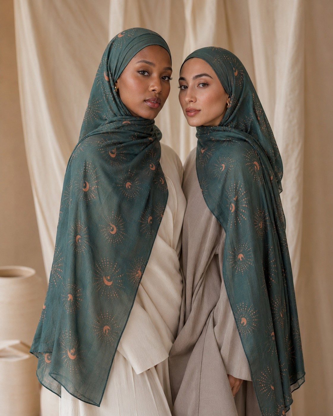30s Print Modal Crescent Moon & Star Hijab wholesale manufacturer China detail