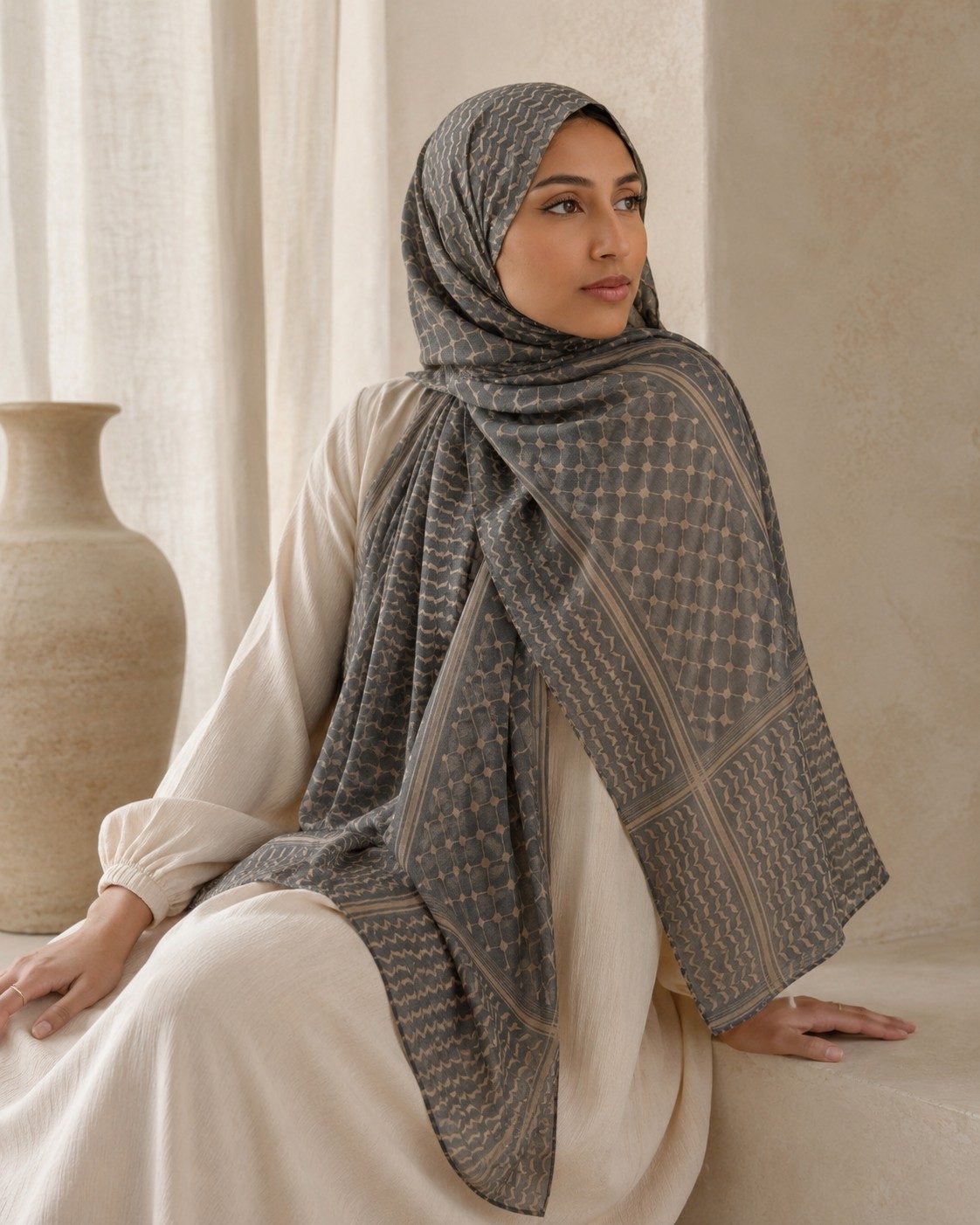 30s Print Modal Keffiyeh Geometric Hijab wholesale manufacturer China detail