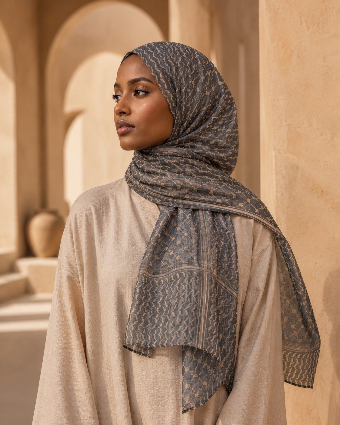30s Print Modal Keffiyeh Geometric Hijab wholesale manufacturer China detail