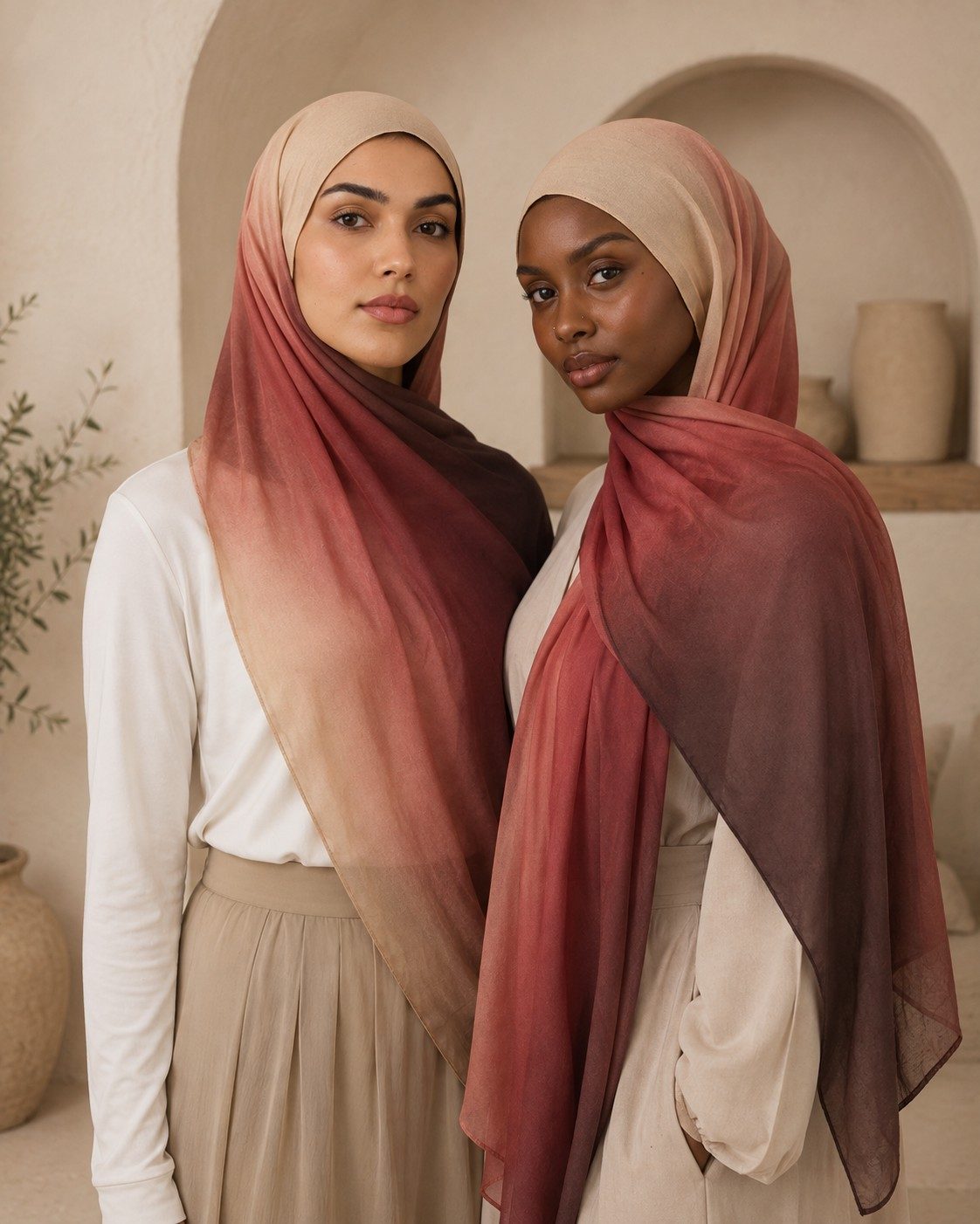 30s print modal ombre gradient hijab wholesale manufacturer China OEM MOQ 100
