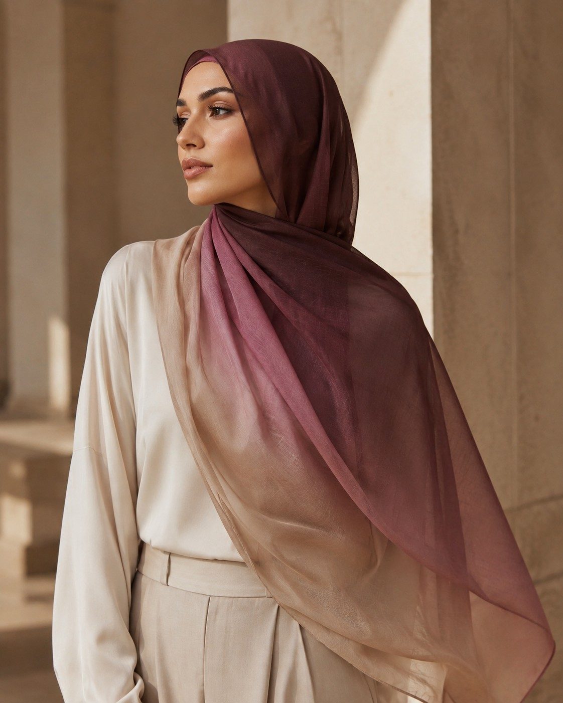 30s print modal plum rose ombre hijab wholesale manufacturer China OEM