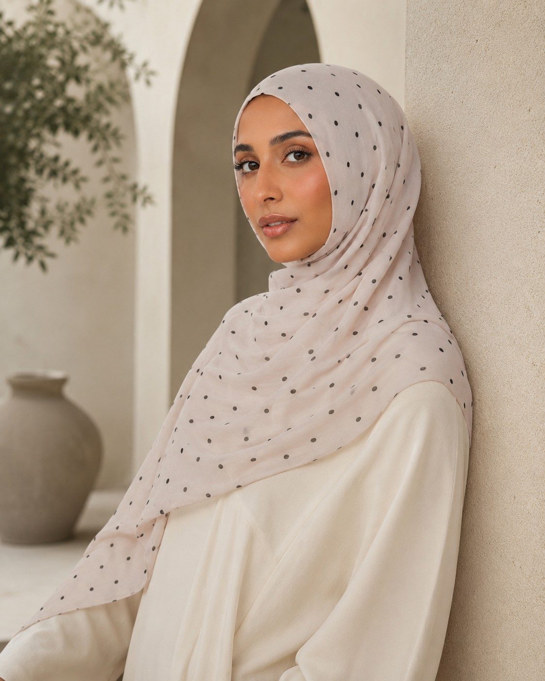 30s Modal Polka Dot Print Hijab wholesale manufacturer China detail
